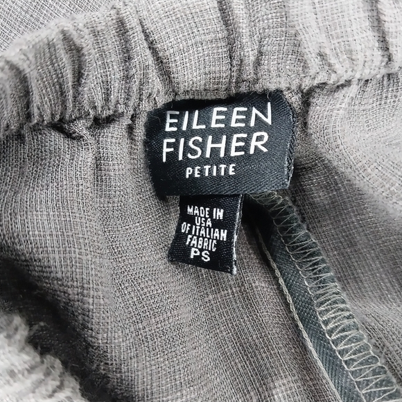 Eileen Fisher Linen Blend Wide Leg Cropped Pull-On Pants - Olive Green Size PS - Picture 11 of 12